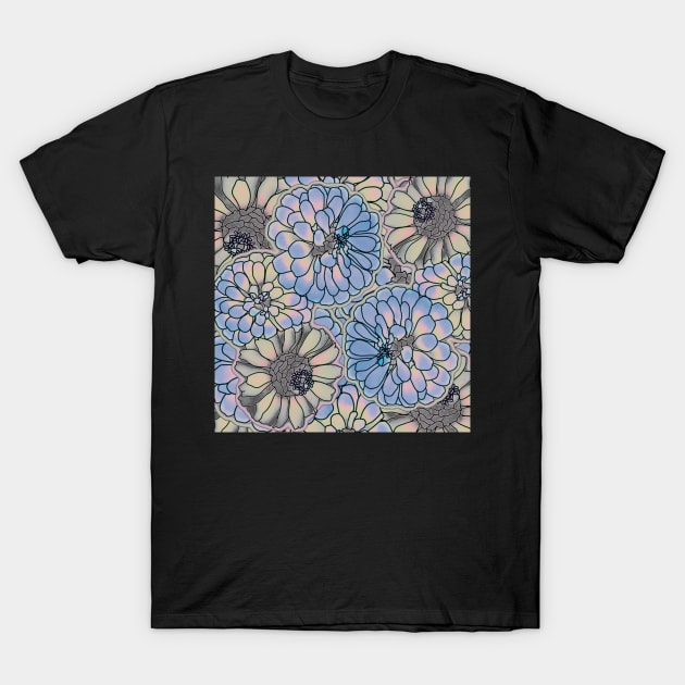Lovely Lavender and Yellow Flower Flurry - Digitally Illustrated Flower Pattern for Home Decor, Clothing Fabric, Curtains, Bedding, Pillows, Upholstery, Phone Cases and Stationary T-Shirt by cherdoodles